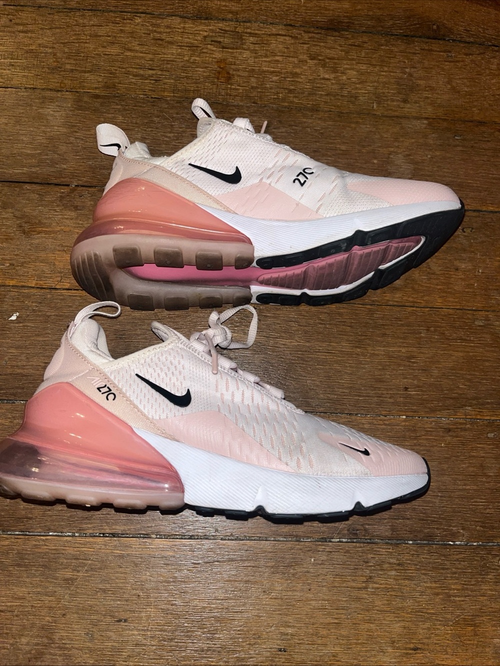 Nike Air Max 270 Shoes Womens Sz 7.5 Pink Mesh Running Sneakers AH6789-604
